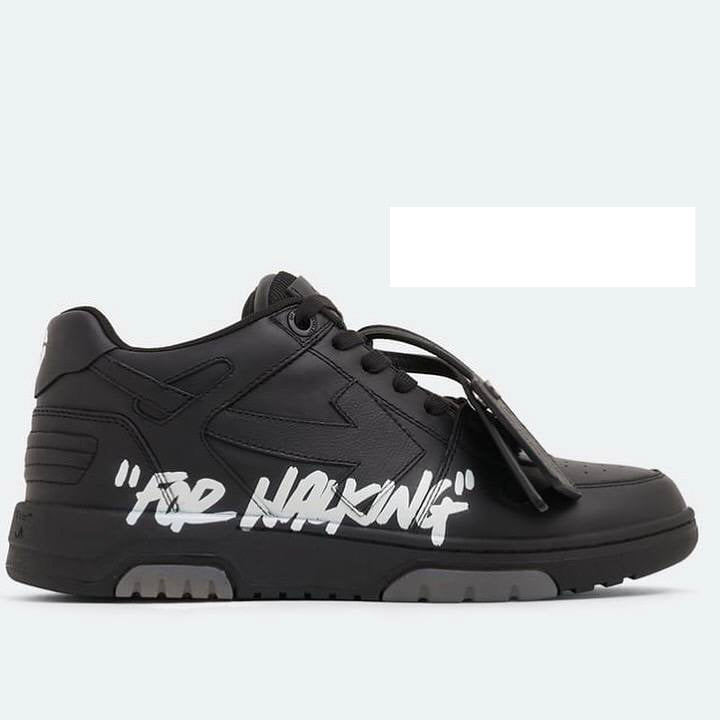 OFF-WHITE Out Of Office OOO For Walking Low Tops – Black White