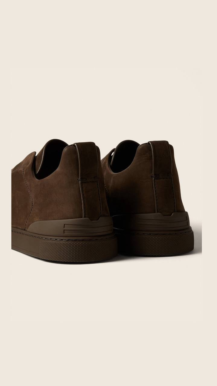 Zegna Triple Stitch Secondskin Sneakers in brown