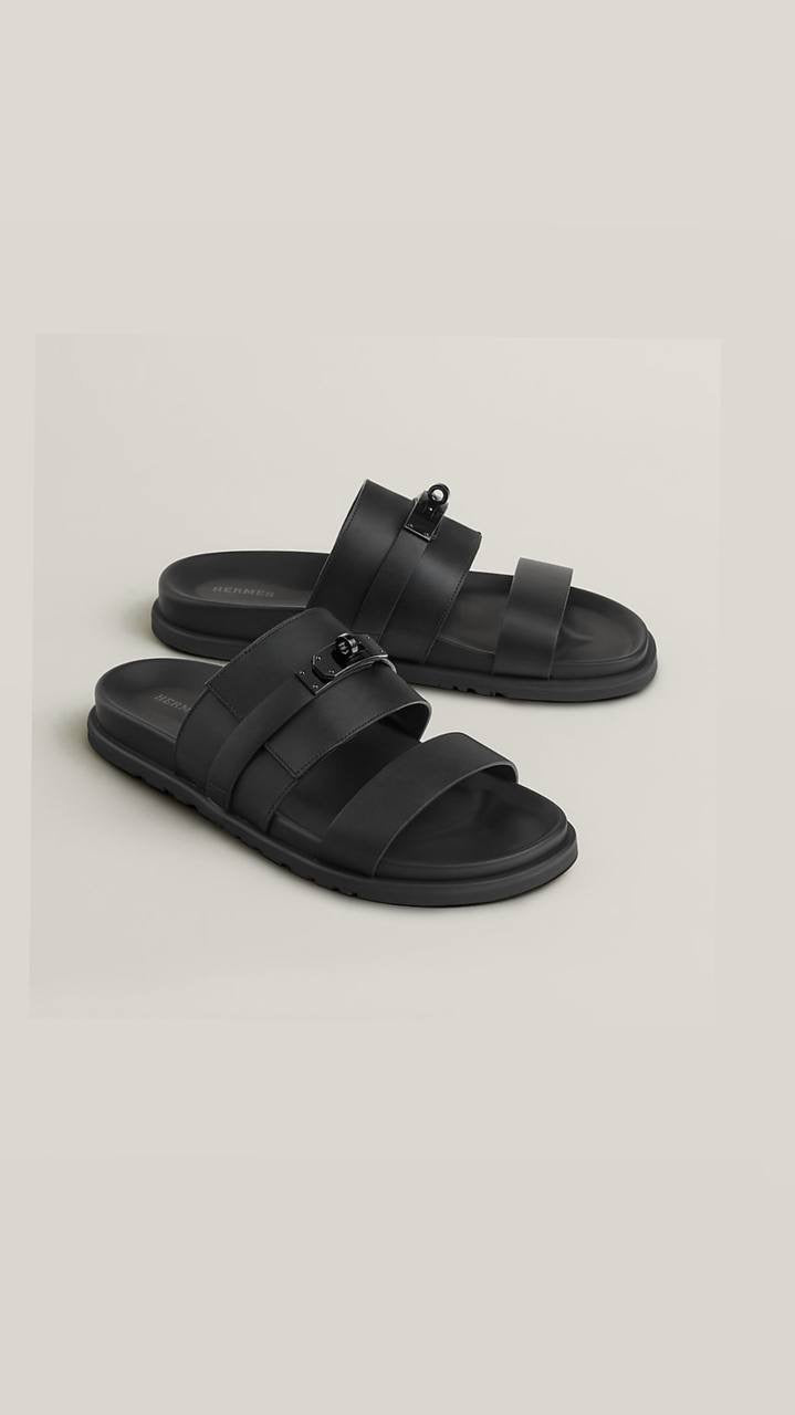 Hermès Jackson Sandal in black calfskin