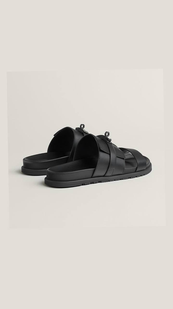 Hermès Jackson Sandal in black calfskin