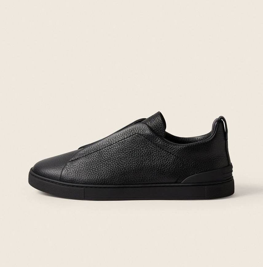 Zegna triple stitch in all black