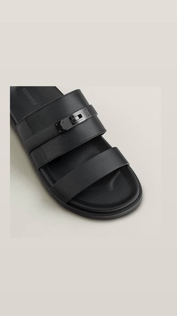 Hermès Jackson Sandal in black calfskin