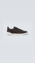 Ermenegildo Zegna Triple Stitch Secondskin Sneakers in brown leather