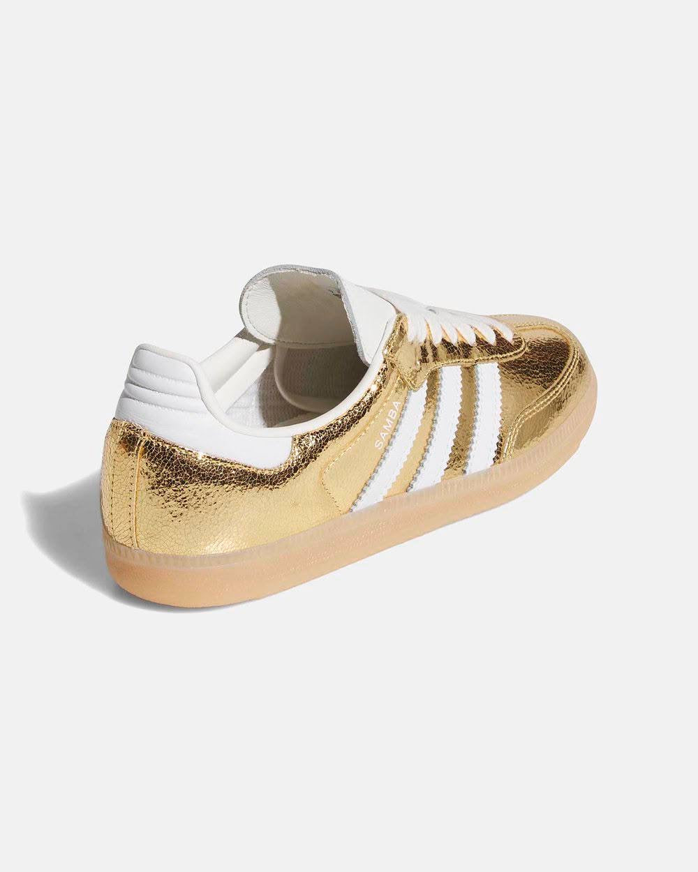 adidas Women's Samba OG Gold Metallic / White