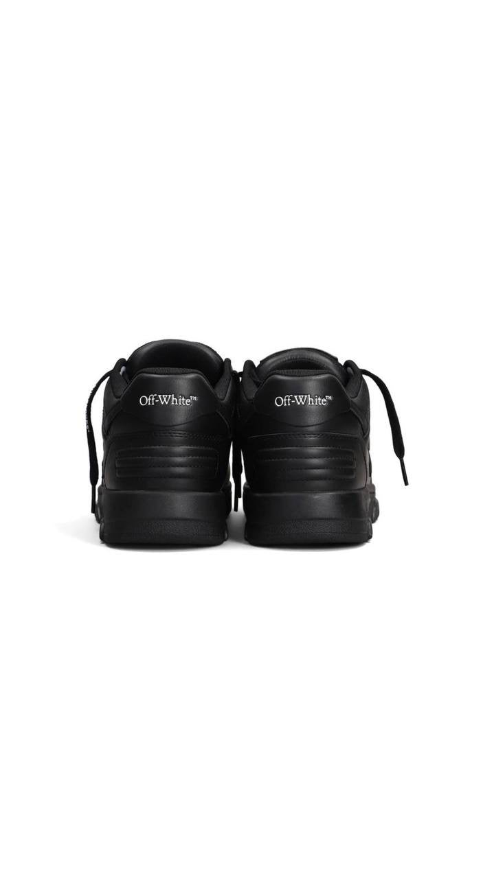 Off-White Out of Office Low 'Triple Black' leather sneaker.