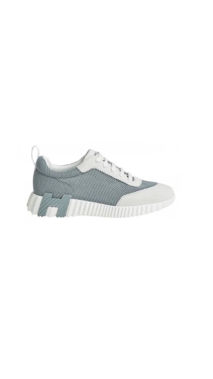 The Hermès Bouncing Sneaker in air mesh and suede goatskin