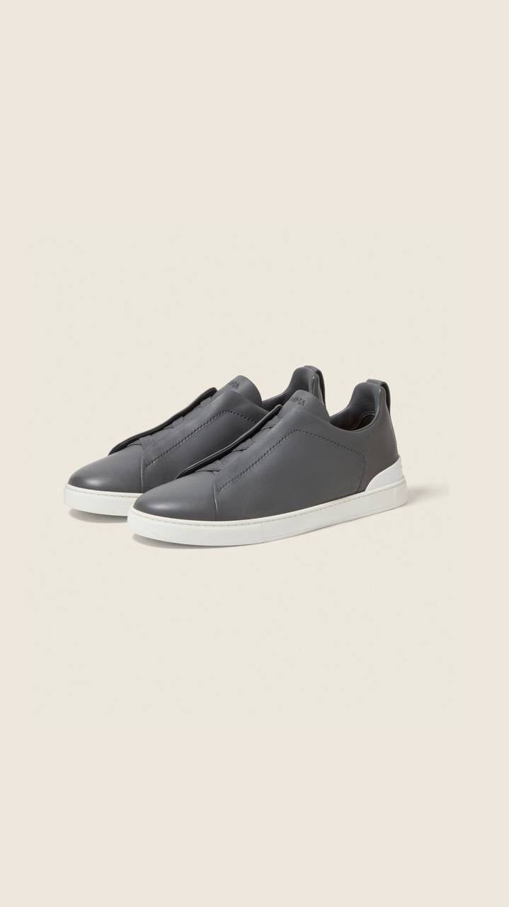 Zegna Triple Stitch Secondskin Sneakers in grey