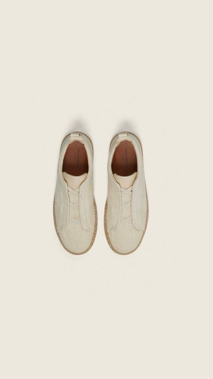Zegna Triple Stitch Secondskin Sneakers in linen