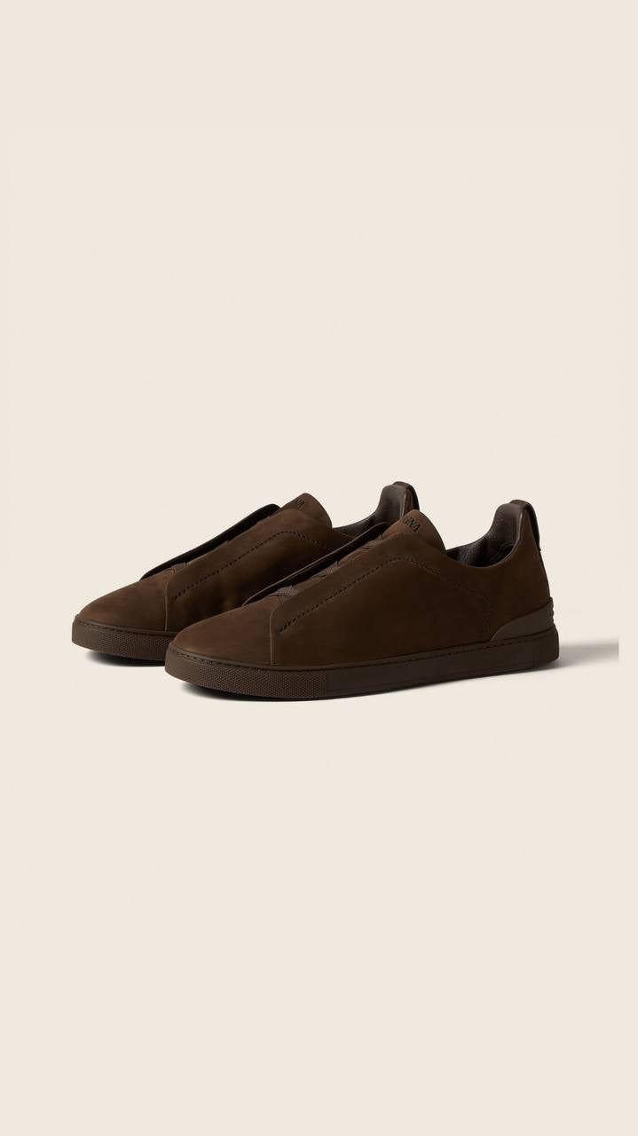 Zegna Triple Stitch Secondskin Sneakers in brown