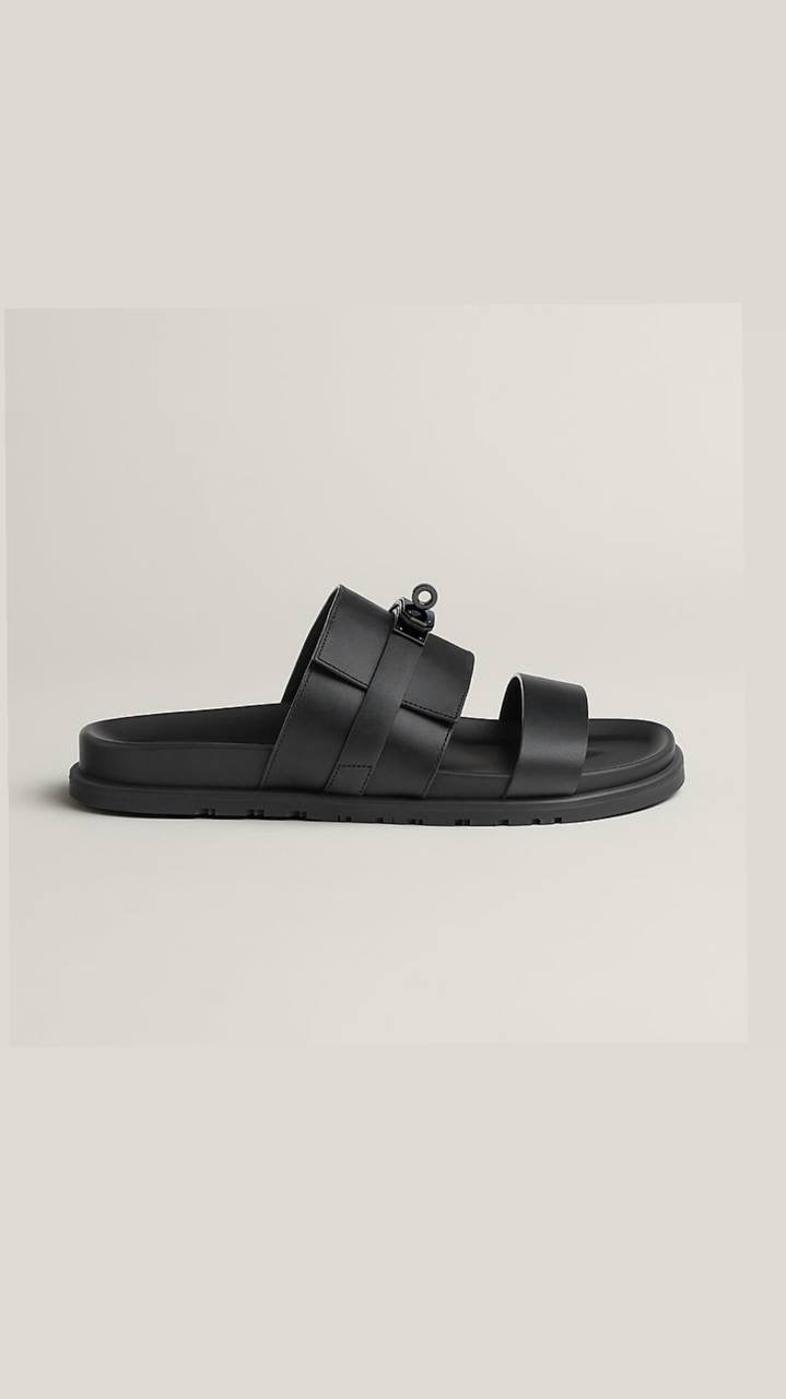 Hermès Jackson Sandal in black calfskin