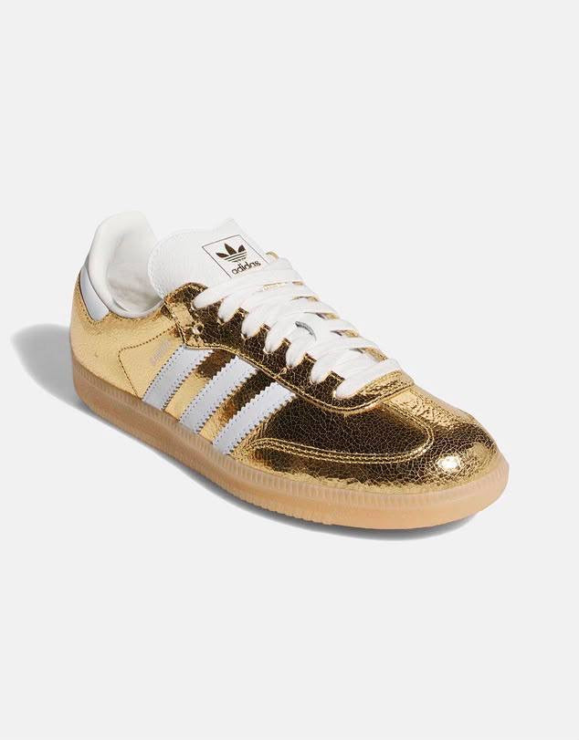 adidas Women's Samba OG Gold Metallic / White