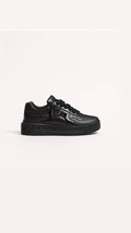 Valentino Garavani One Stud XL low-top sneaker in black nappa leather.