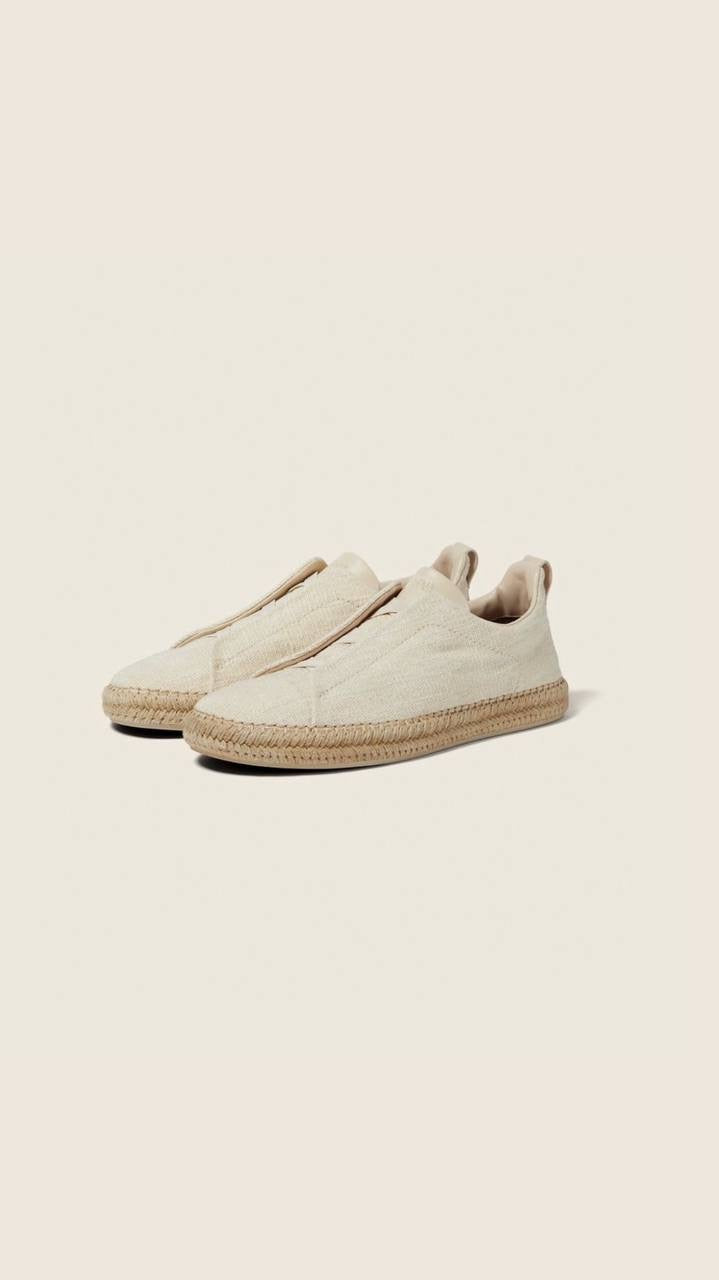 Zegna Triple Stitch Secondskin Sneakers in linen