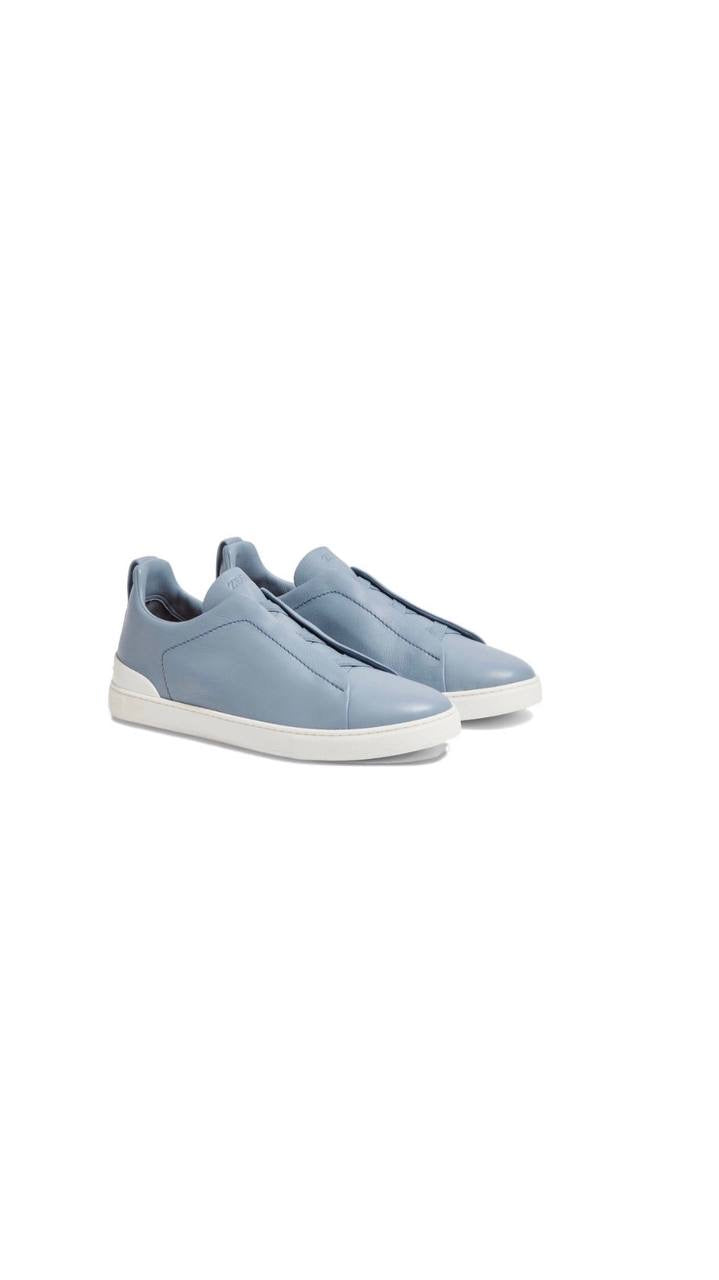 Zegna Triple Stitch Secondskin Sneakers in baby blue