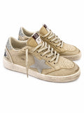 Golden Goose Ball Star Glitter-Star Sneakers in beige