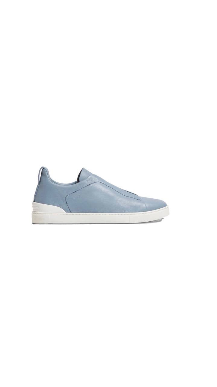 Zegna Triple Stitch Secondskin Sneakers in baby blue
