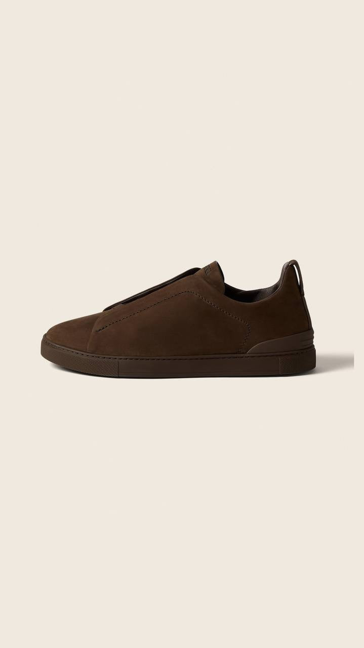 Zegna Triple Stitch Secondskin Sneakers in brown