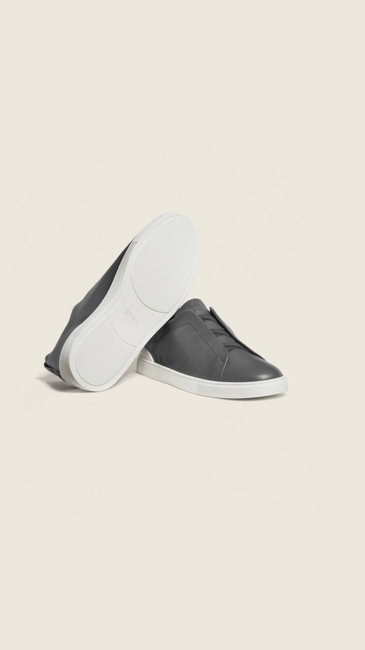 Zegna Triple Stitch Secondskin Sneakers in grey
