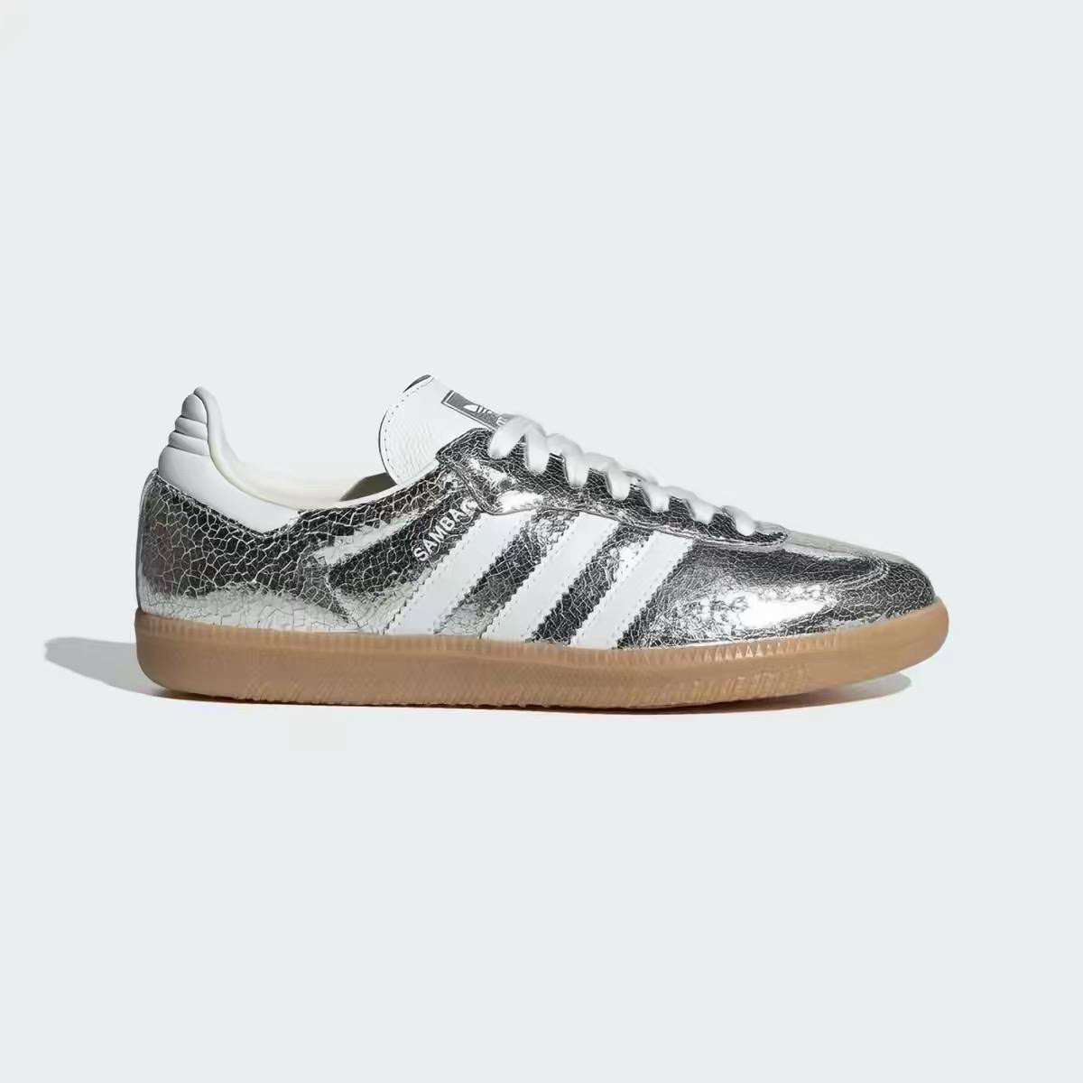 The adidas Samba OG Shoes in Silver Metallic