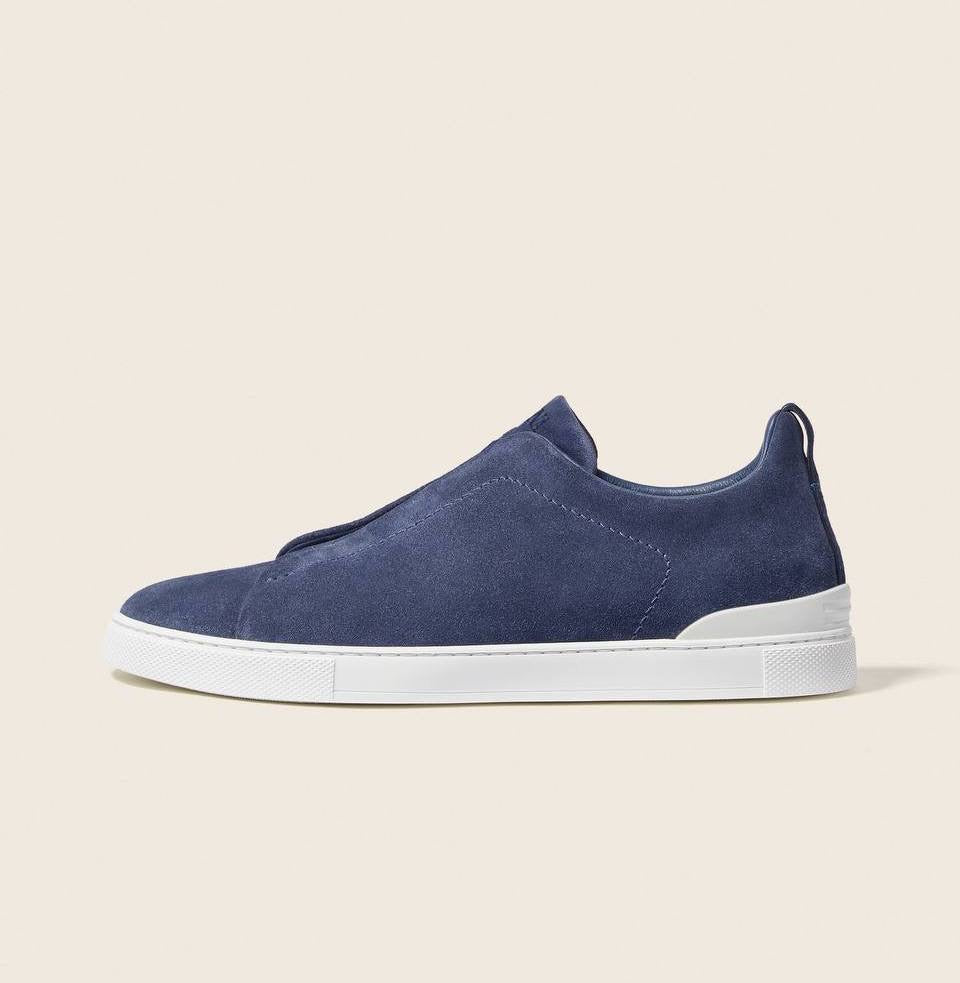 Zegna triple stitch in navy