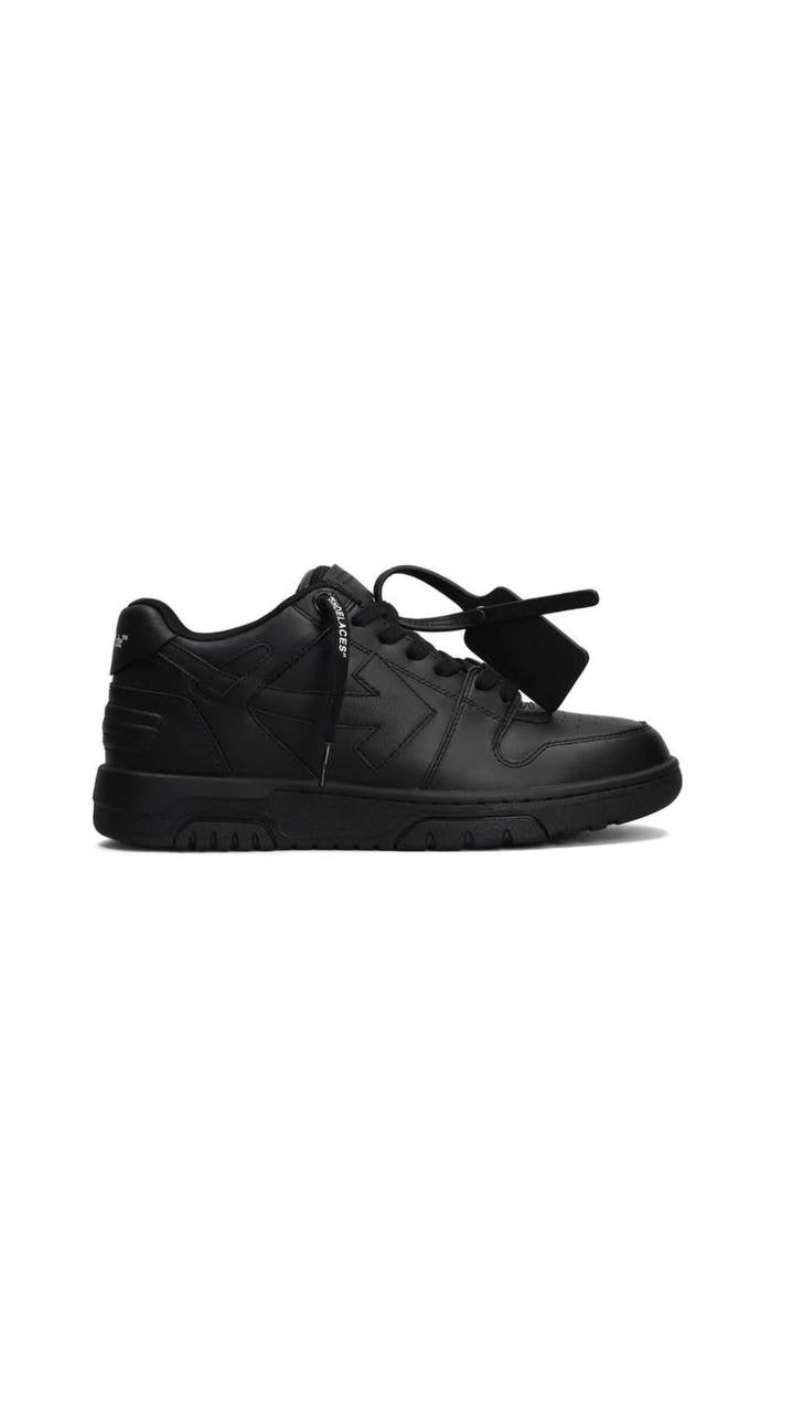 Off-White Out of Office Low 'Triple Black' leather sneaker.
